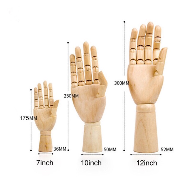 Mô Hình Bàn Tay Gỗ [Artists Wooden Hand]