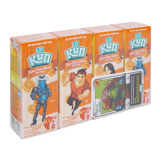 Lốc 4 hộp sữa chua uống cam lif kun 180ml