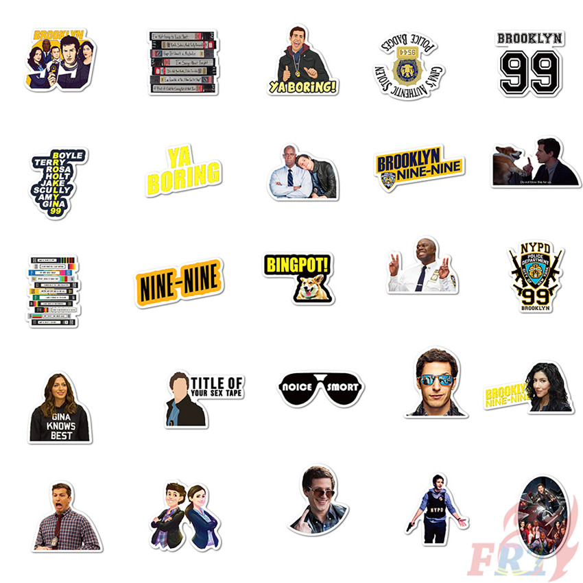 Set 50 hình dán chống thấm nước phong cách Brooklyn Nine-Nine - Series 01 Classical TV Shows