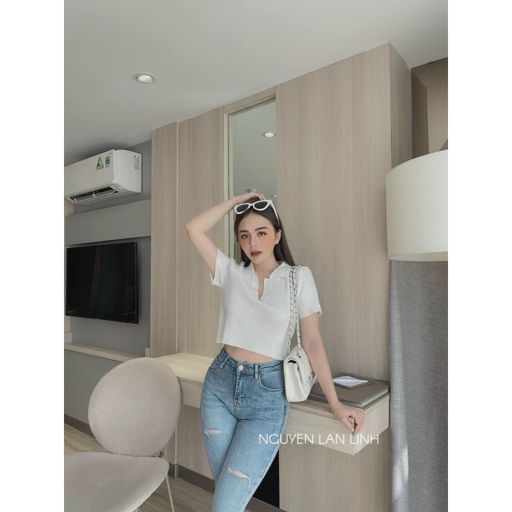 ⚡️BÁN SỈ⚡️Áo len Quảng Châu croptop dáng ngắn 4 màu