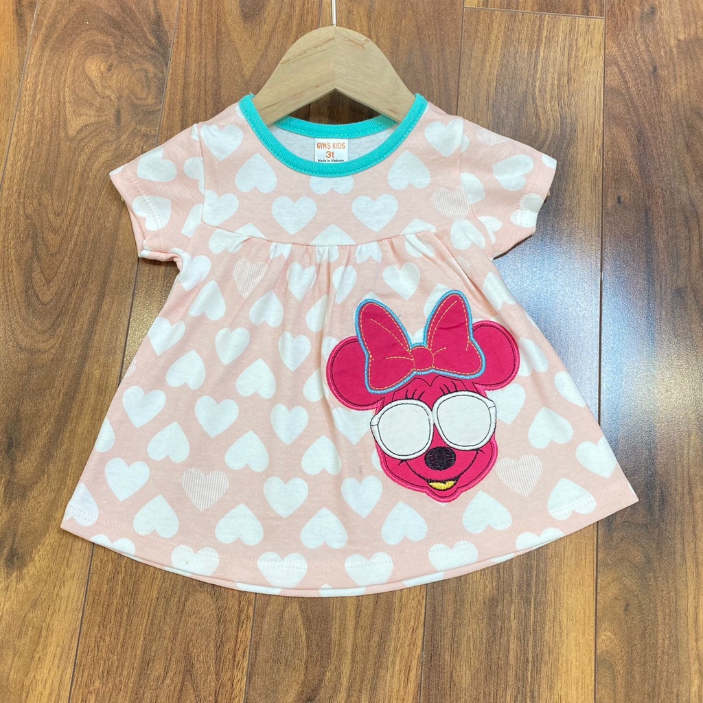 [10-17kg]Áo phông hè cho bé gái Gymboree chất cotton bozip thêu đắp hình rất xinh dáng chữ A babydoll