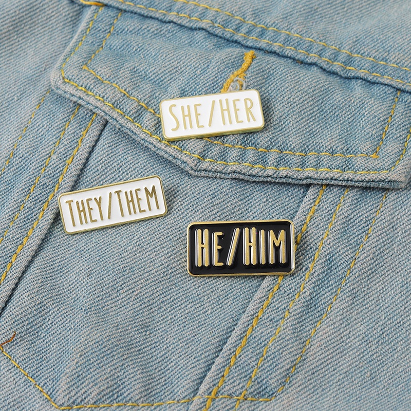 Ghim Cài Áo Hình Chữ Tiếng Anh Pronoun She/Her