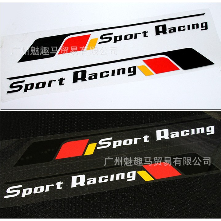 Bộ 2 tem dán cửa xe ô tô Sport Racing