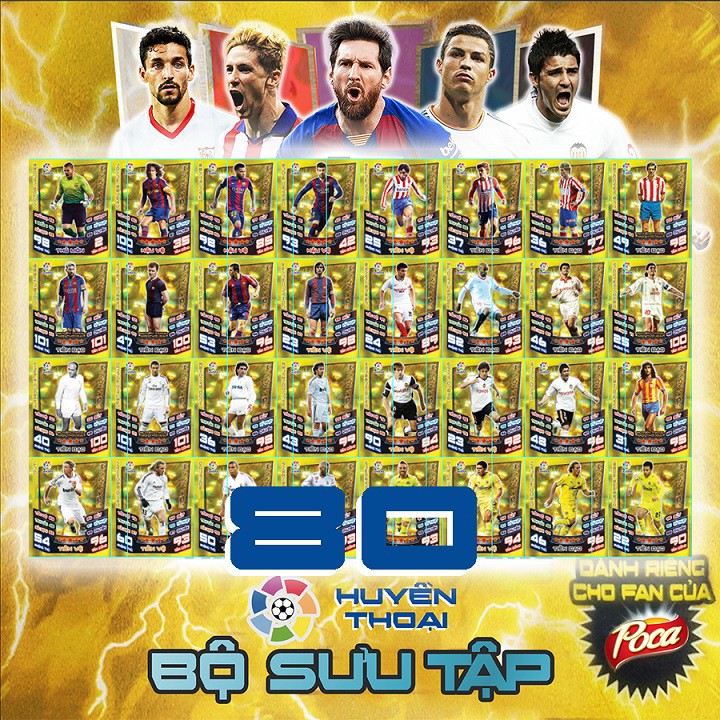 - Bộ thẻ in Match Attax Huyền thoại Tây Ban Nha Poca