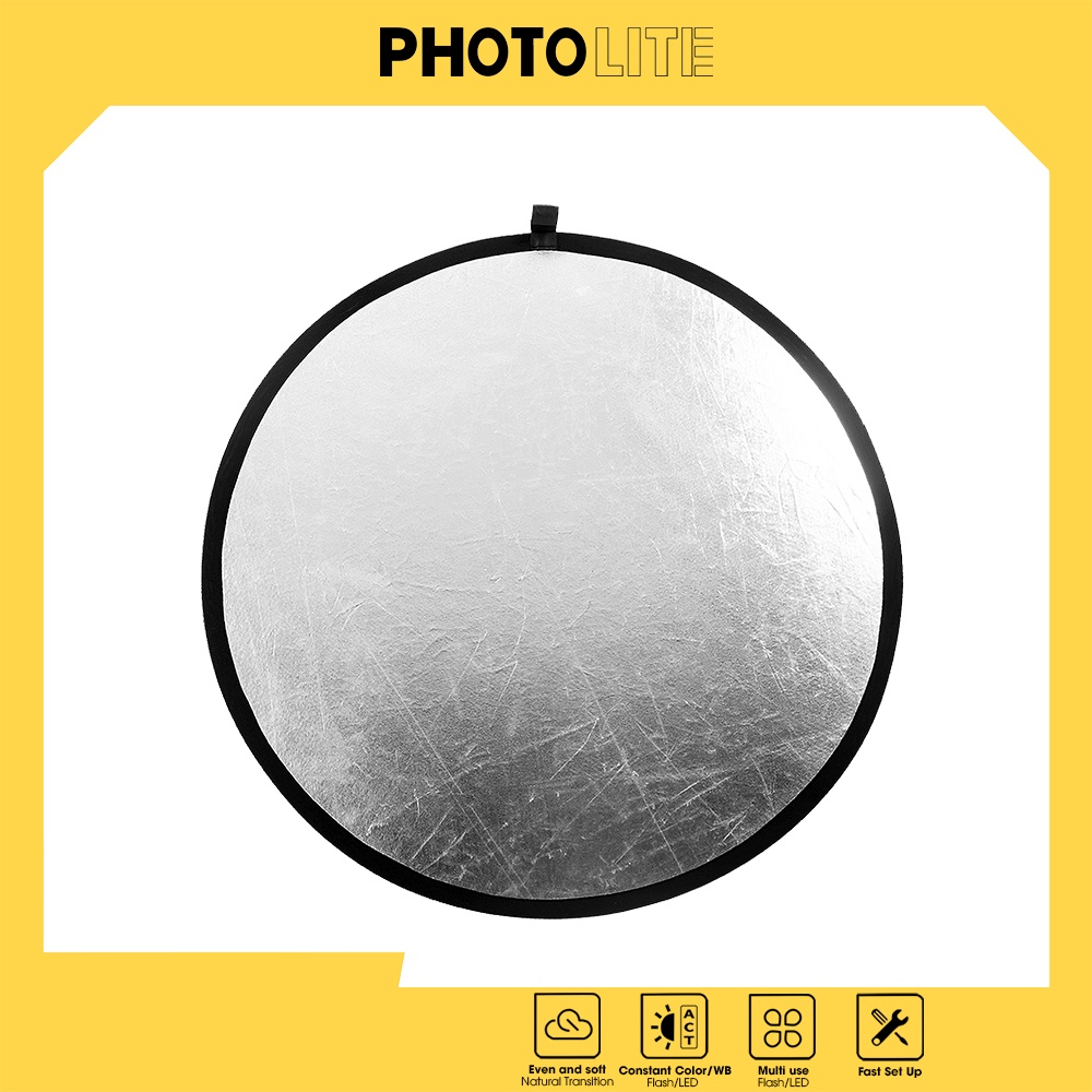 Tấm hắt sáng tròn 2 trong 1 80 cm Photolite PA061 vàng/bạc gấp gọn hỗ trợ chụp ảnh nhanh chóng