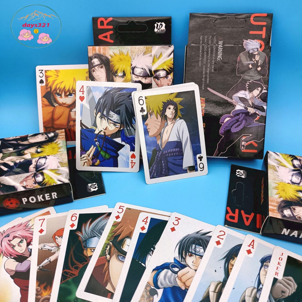 Bộ bài tú lơ khơ Naruto 54 ảnh khác nhau in hình anime manga