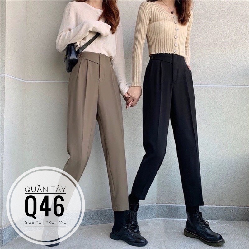 BIGSIZE Quần tây baggy lệch vạt Q46 msBigsize cân nặng 60-100kg chất liệu tuyết mưa loại 1
