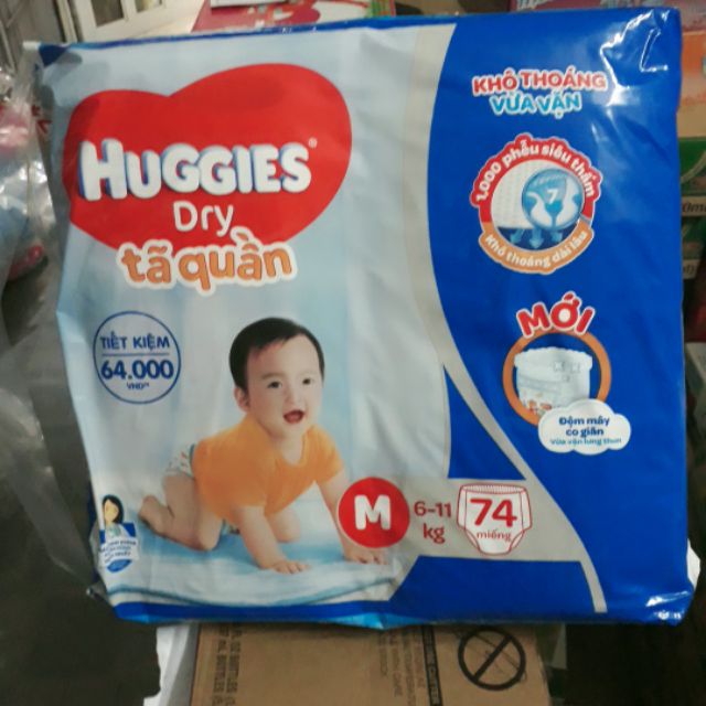 Bỉm hugies tã quần M 74