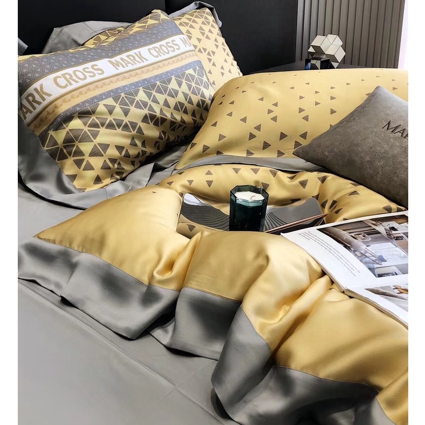 Set Chăn Ga Lụa TENCEL MARKCROSS họa tiết Cristian DIO 2023 - LUXBED