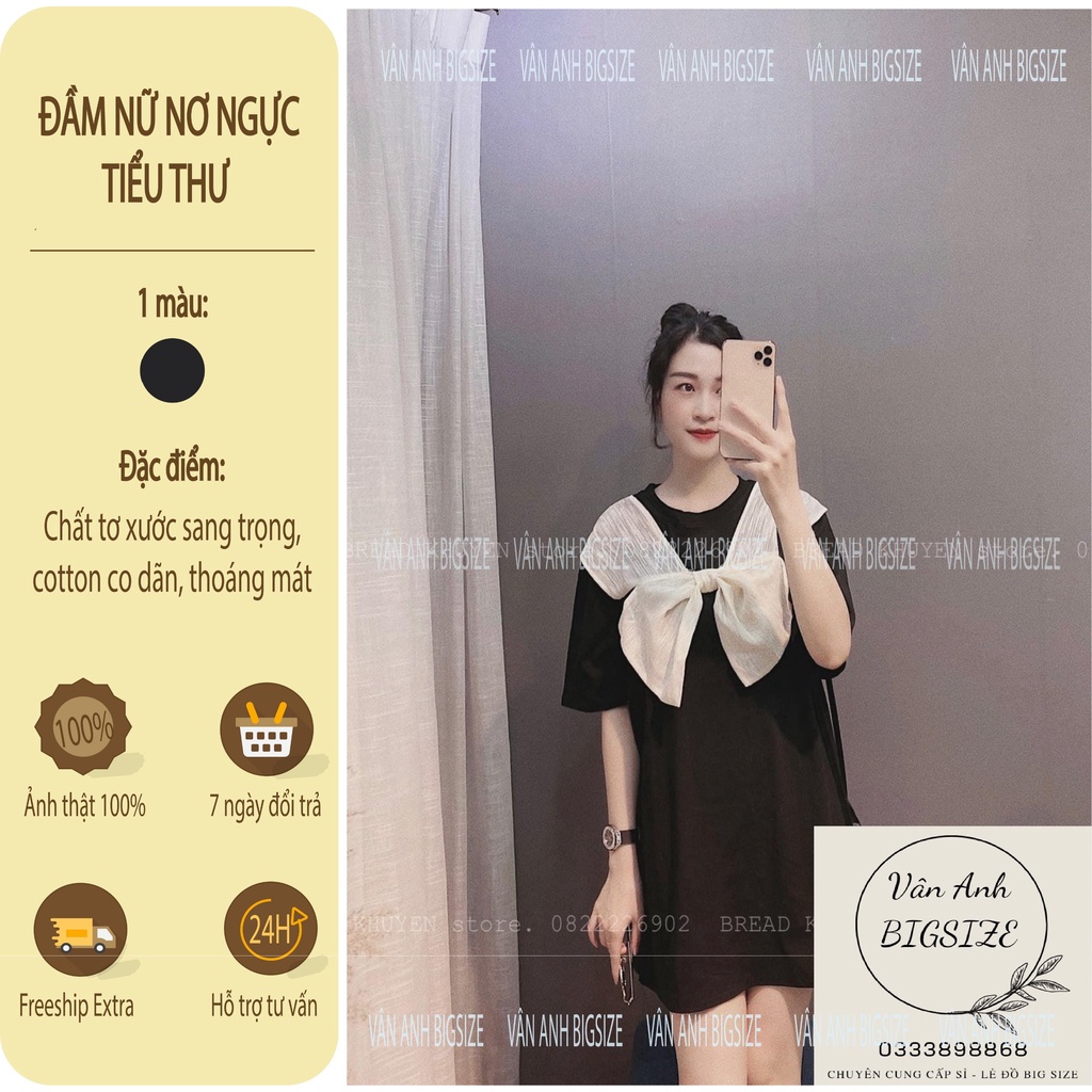 Áo Váy Đầm Cotton Nữ Tiểu Thư (Có Đầm Nữ Bigsize) Chất Tơ Xước Nổi Nơ Ngực Sang Trọng Nữ Tính Đi Tiệc