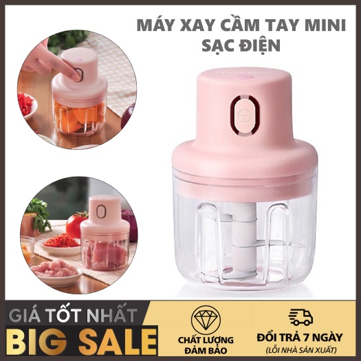 Máy Xay Tỏi Ớt Mini Cầm Tay Sạc Pin