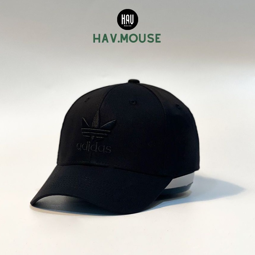 Nón lưỡi trai adidas xuất khẩu màu đen logo đen thêu cực ôm đầu cá tính full hộp dành cho cả nam và nữ