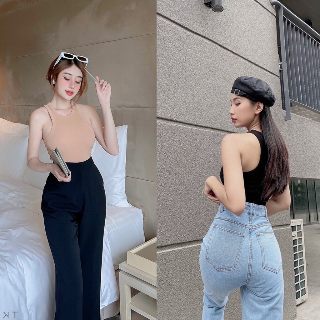 Áo thun ba lỗ trơn nữ sách nách kiểu crotop ôm body siêu sang chảnh