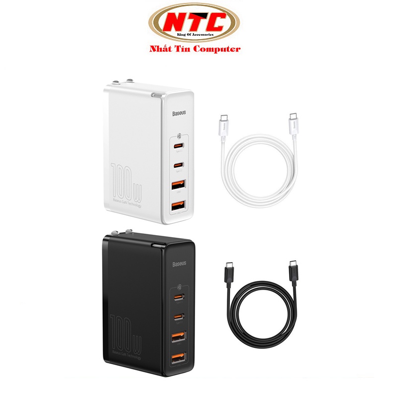 Bộ cốc 4 cổng kèm cáp sạc TypeC to TypeC Baseus GaN2 Pro CCGAN2P 100W PD/ QC3.0/ QC4+/ PPS/ SCP/ FCP/ AFC/ BC1.2 MultiQC