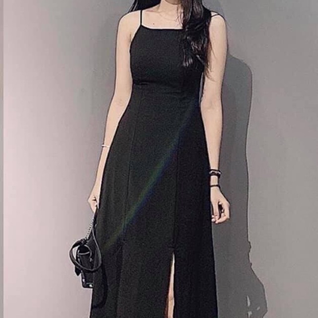 Đầm maxi đen 4 dây