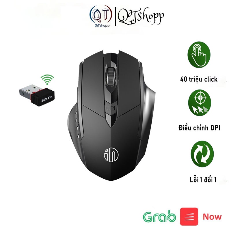 Chuột không dây pin sạc inphic PM6 - chuột gaming không dây bluetooth cao cấp QT