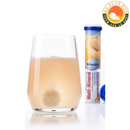 Viên sủi Mivolis Multi-Mineral, 20 viên, bổ sung khoáng chất tổng hợp  của Đức thuần chay hương cam chanh thơm ngon