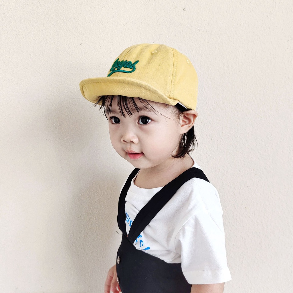 Mũ Lưỡi Trai Mềm Mại Màu Trơn In Chữ Tiếng Anh Đơn Giản Thời Trang Cho Bé