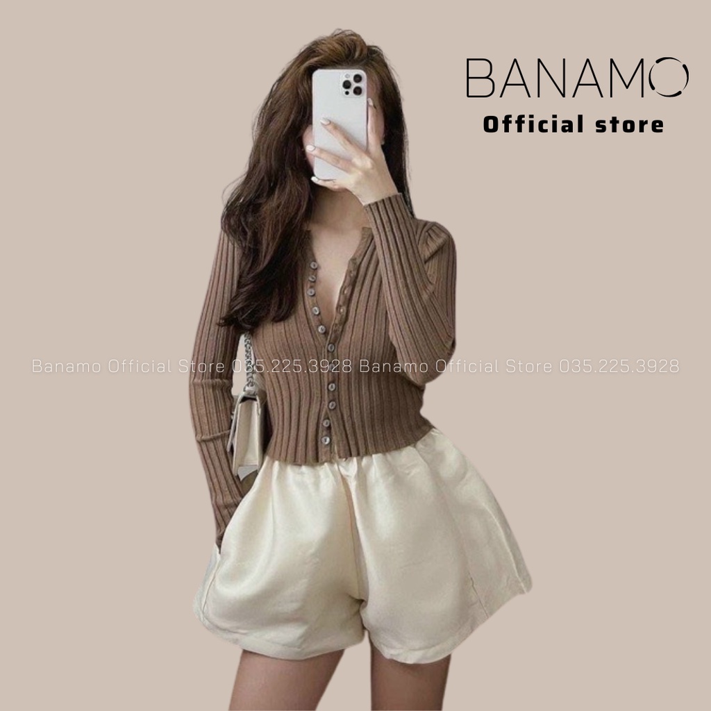 Áo len tăm 11 cúc dài tay nhiều màu thời trang Banamo Fashion 3423