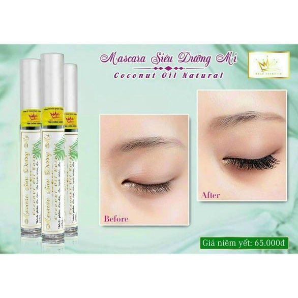 Mascara Dưỡng Mi Pháp - Siêu dưỡng mi tinh chất dầu dừa Pháp Cosmetic - Dưỡng Mi dày sau 7 ngày