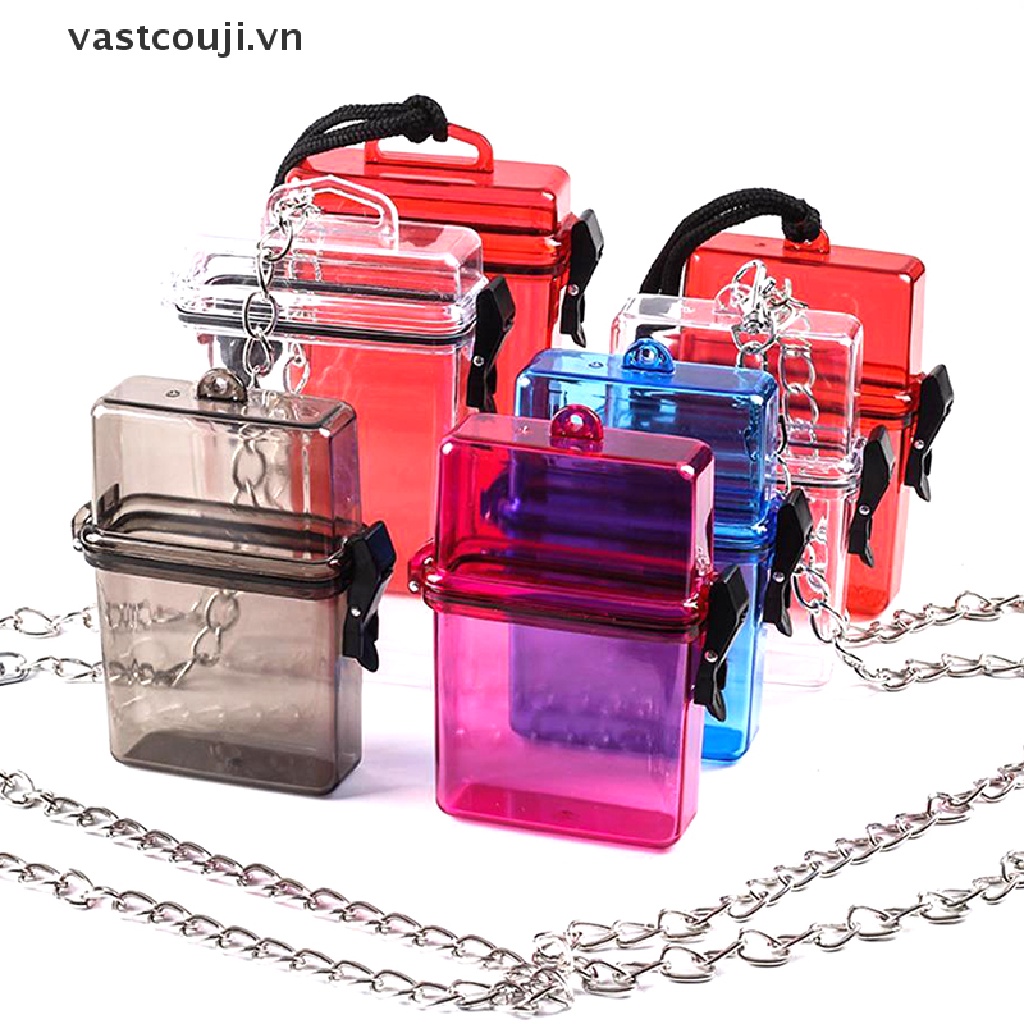 Hộp Đựng Thuốc Lá Bằng Nhựa Chống Thấm Nước Kèm Dây Xích Treo Tiện Dụng