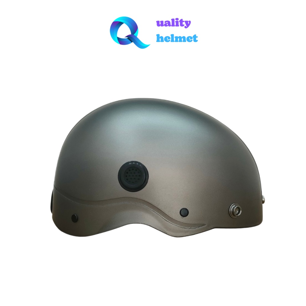 Mũ bảo hiểm nón sơn nửa đầu 1/2 cao cấp màu xám có lỗ thông gió hàng chính hãng