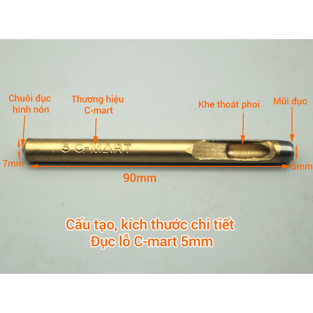 Dụng cụ đục lỗ da, lỗ vải, lỗ giấy 5mm A0107
