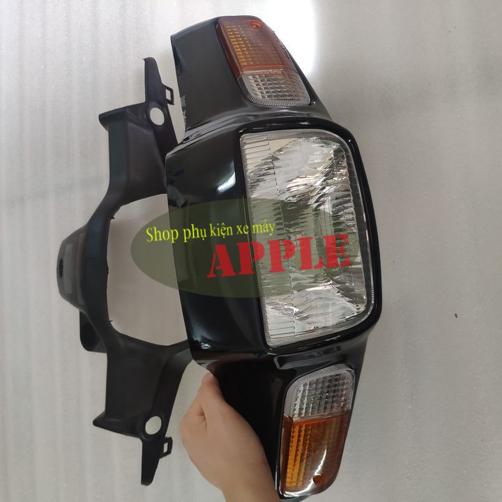 Bộ ốp đầu xe Dream 3  Ốp đầu đèn pha xe Dream lùn gồm ốp, gáy, chóa đèn và 1 đôi nắp xi nhan trước