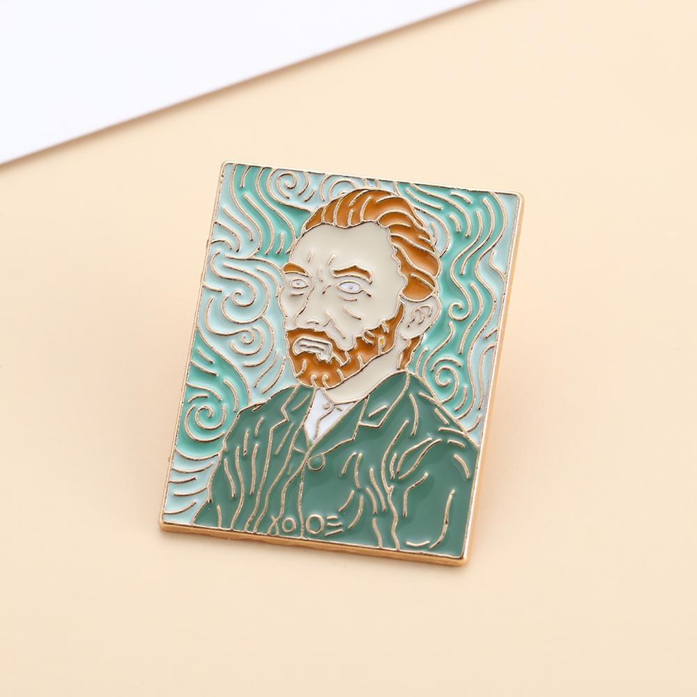 PINEVN Huy Hiệu Cài Áo Hình Tranh Van Gogh Bằng Hợp Kim Tráng Men