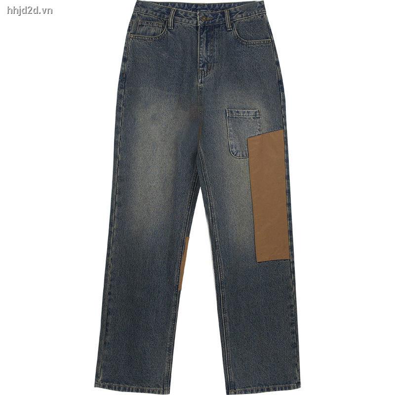 Quần Jean Ống Rộng Lưng Cao Phong Cách Mỹ Cổ Điển Thời Trang Cho Nữ