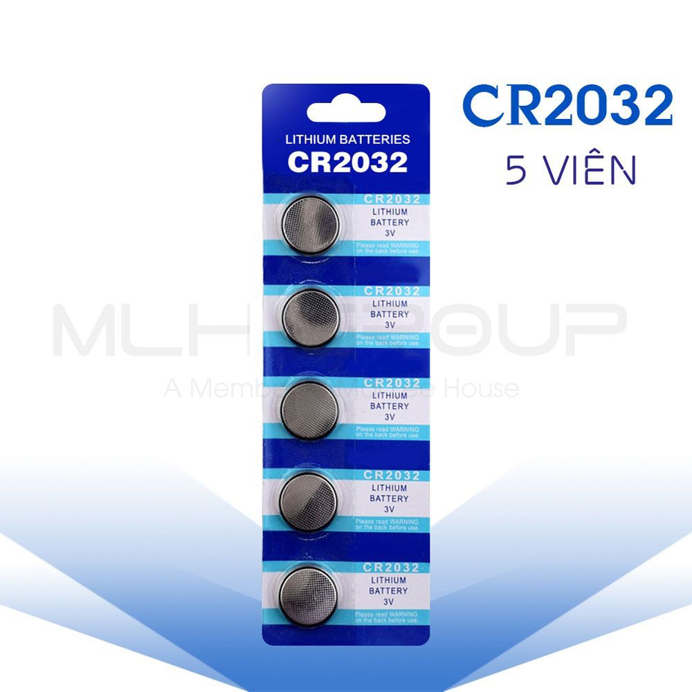 5 viên Pin cúc Áo CR2032/ BR2032/ DL2032/ ECR2032 Lithium 3V CR 2032 220mAh Chính Hãng Chất Lượng Cao MLH