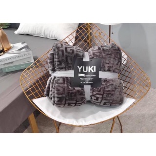 Chăn lông cừu Chữ vạn màu ghi