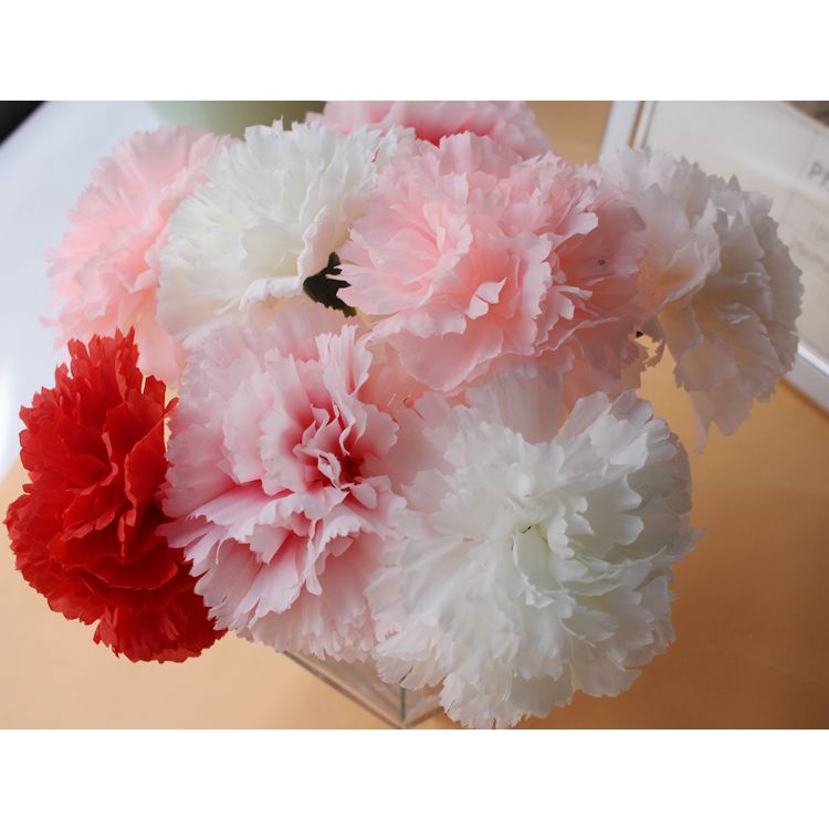 Đầu bông hoa cẩm chướng mô phỏng,kích thước bông 8cm
