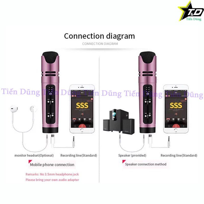 [Mã ELHACE giảm 4% đơn 300K] MIC THU ÂM C16 CÓ AUTO TUNE KIÊM SOUND CARD VÀ MICRO VỚI PIN 3 IN 1