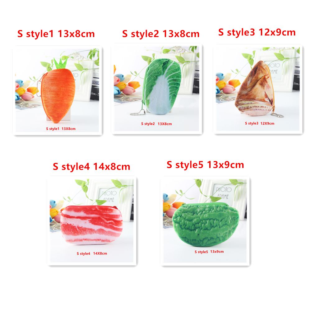 Túi đựng bút thiết kế hình rau củ nhồi bông xinh xắn sáng tạo