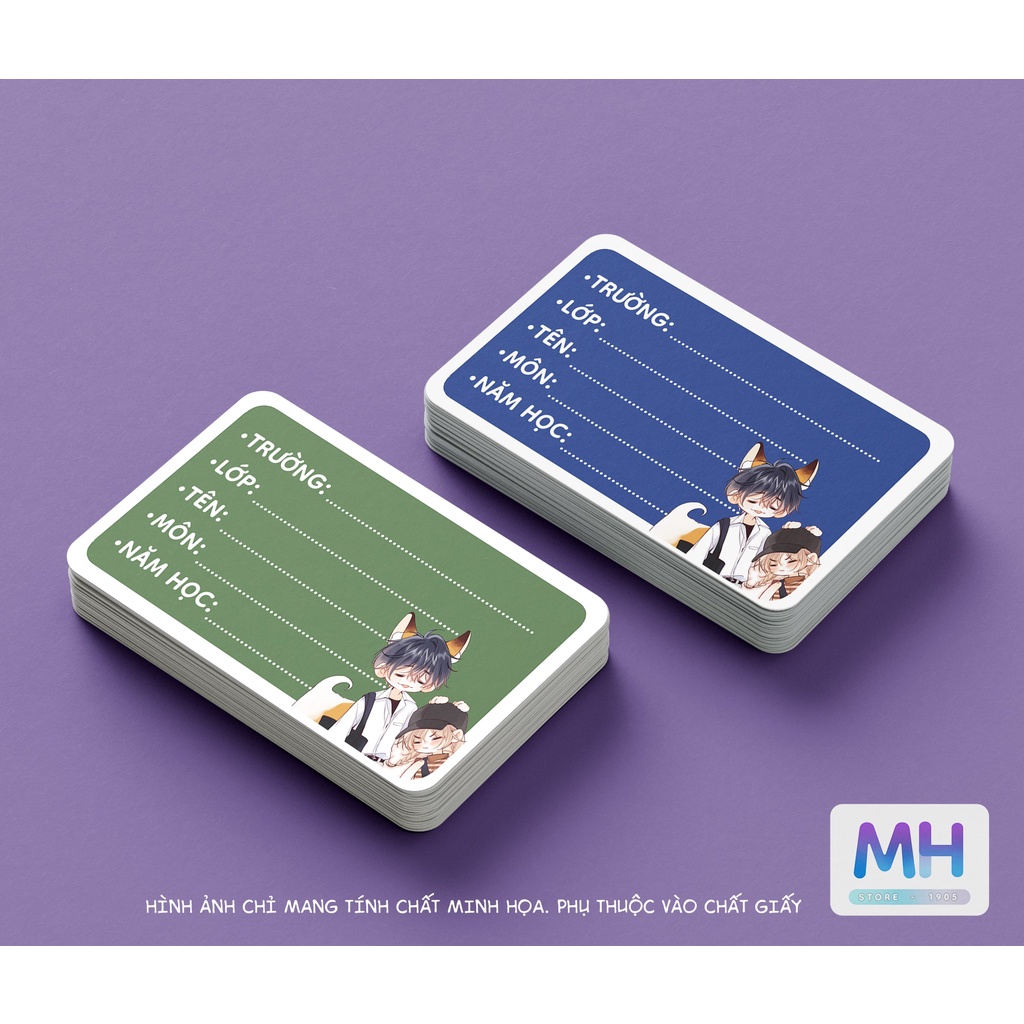 Set 10 cái nhãn sách vở nhân vật truyện tranh mẫu M1/2/3