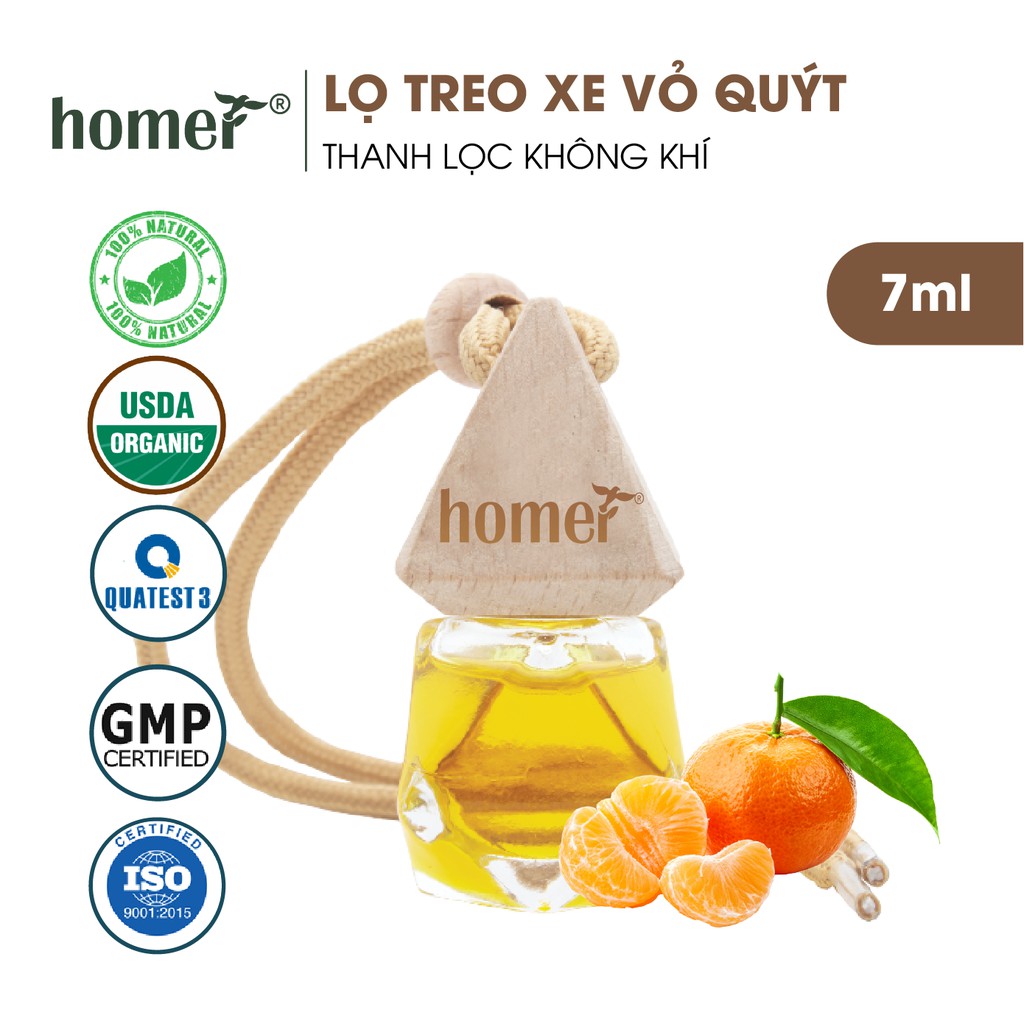 Tinh dầu treo xe Homer - Khử mùi, kháng khuẩn trong không khí - Treo tủ, treo xe ô tô, treo phòng (17 mùi chọn lựa)