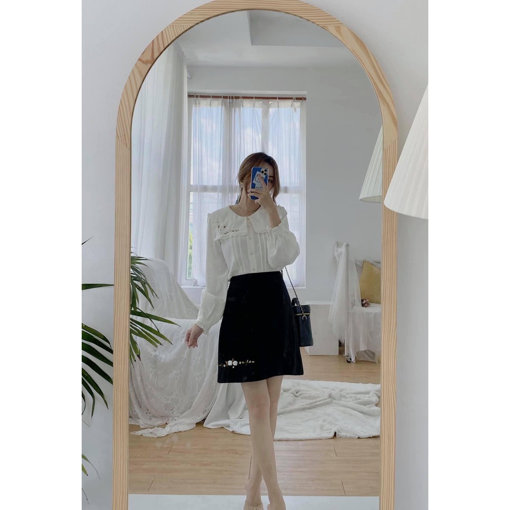 TIELA Áo tay dài thêu hoa - Bông gòn shirt