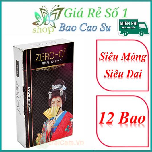 [Giảm Giá] Bao cao Zero siêu mỏng hộp 12 cái-BCS Siêu Mỏng-Siêu Dai Mềm Mỏng✔️