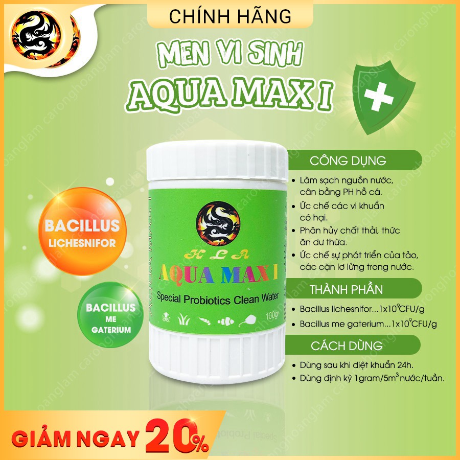 Combo 4 Aqua Max 1,2,3,4 Cho Cá Cảnh | Men Vi Sinh | Khoáng Chất | Diệt Rong Xanh, Tảo Nâu, Tảo Đỏ | Men Tiêu Hoá