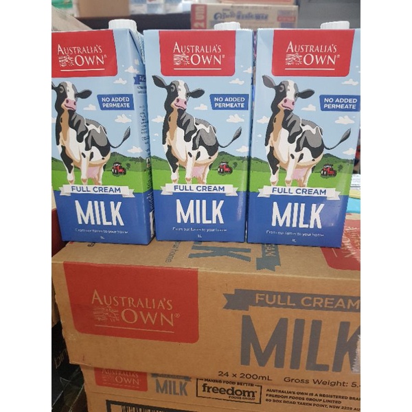 Thùng sữa tươi Nguyên Kem Úc 12 hộp 1 lít date 05/2024