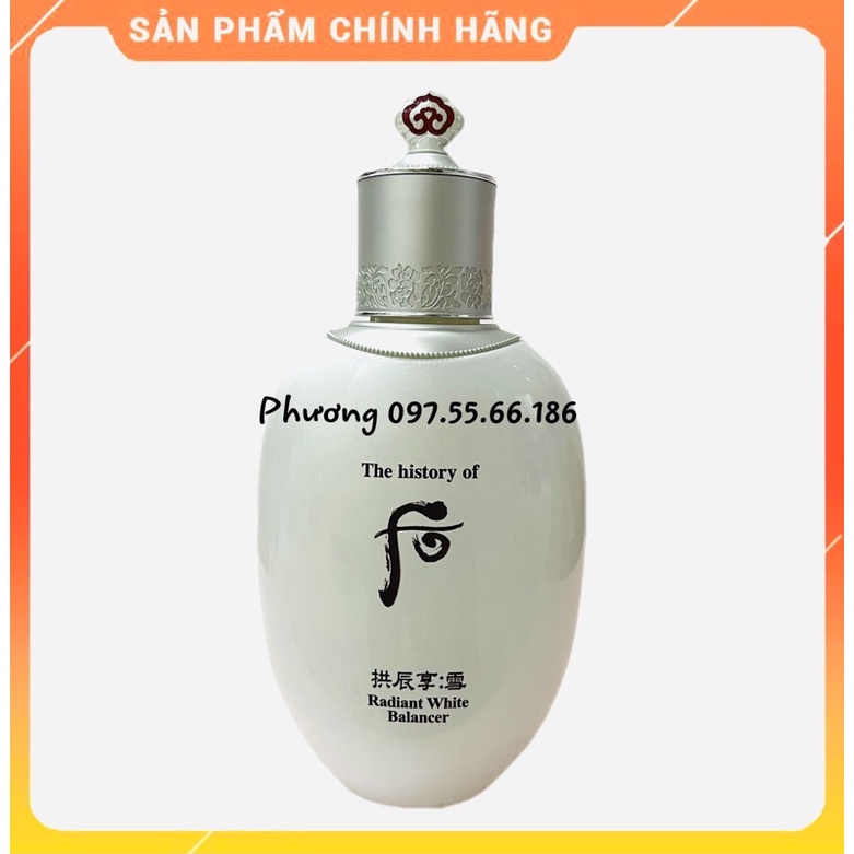 Nước hoa hồng trắng da radiant white balancer whoo ( tách set )