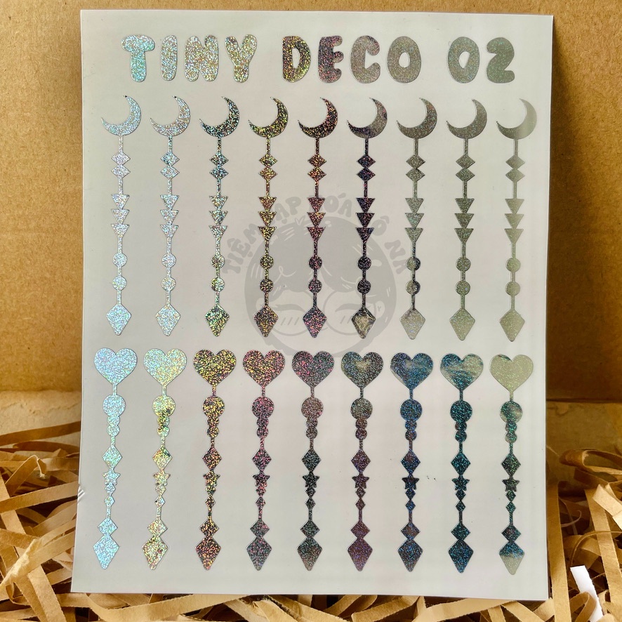 Glitter Vinyl Sticker / Sticker Hologram lấp lánh trang trí toploader, planner, bullet journal - tiemtaphoacona