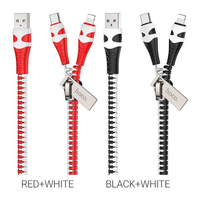 Cáp kéo khóa HOCO U97 - 2 in 1 IP + Type C Dành cho IP 7 8 Plus X Xs 11 12 Pro Max Samsung Oppo
