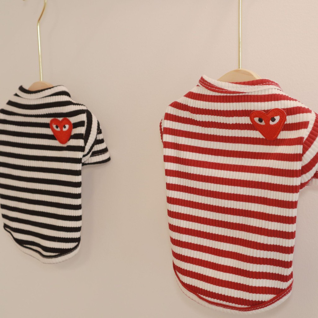 Áo thun cotton co giãn họa tiết sọc ngang thời trang thu đông chất lượng cao cho thú cưng