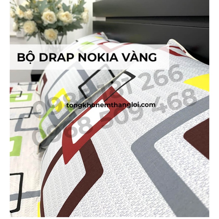 Drap Cotton 100% Thắng Lợi chính hãng Mẫu NOKIA Vàng IN LOGO THẮNG LỢI vệ sinh dễ dàng.
