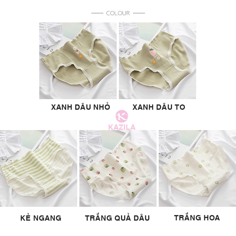 Quần lót nữ hình quả dâu dễ thương, quần lót cotton xuất Nhật Kazila QLH70