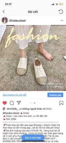 [ORDER] Giầy cói