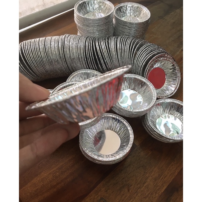 Set 10 Chén Giấy Bạc Lót Khuôn Nướng Bánh Tart Trứng và thức ăn Tiện Dụng