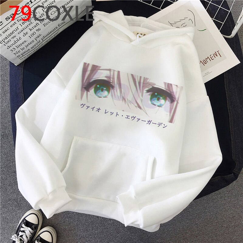 Áo Hoodie Họa Tiết Hoạt Hình Violet Evergarden Vui Nhộn Phong Cách Nhật Hàn Cho Nữ